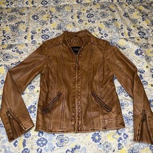 Women’s brown faux leather jacket